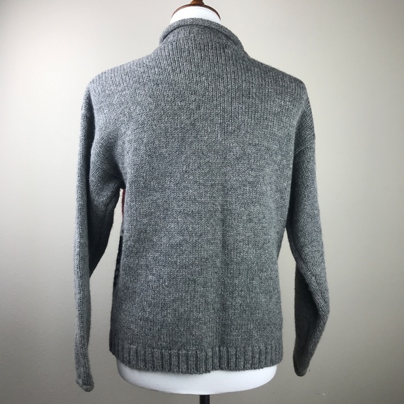 Eddie Bauer Vintage 90s Snowflake Wool Cardigan - Picture 3 of 3